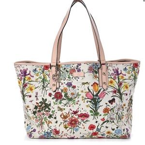 💕NWOT💕Canvas Flora Floral Medium Jolicoeur Tote White